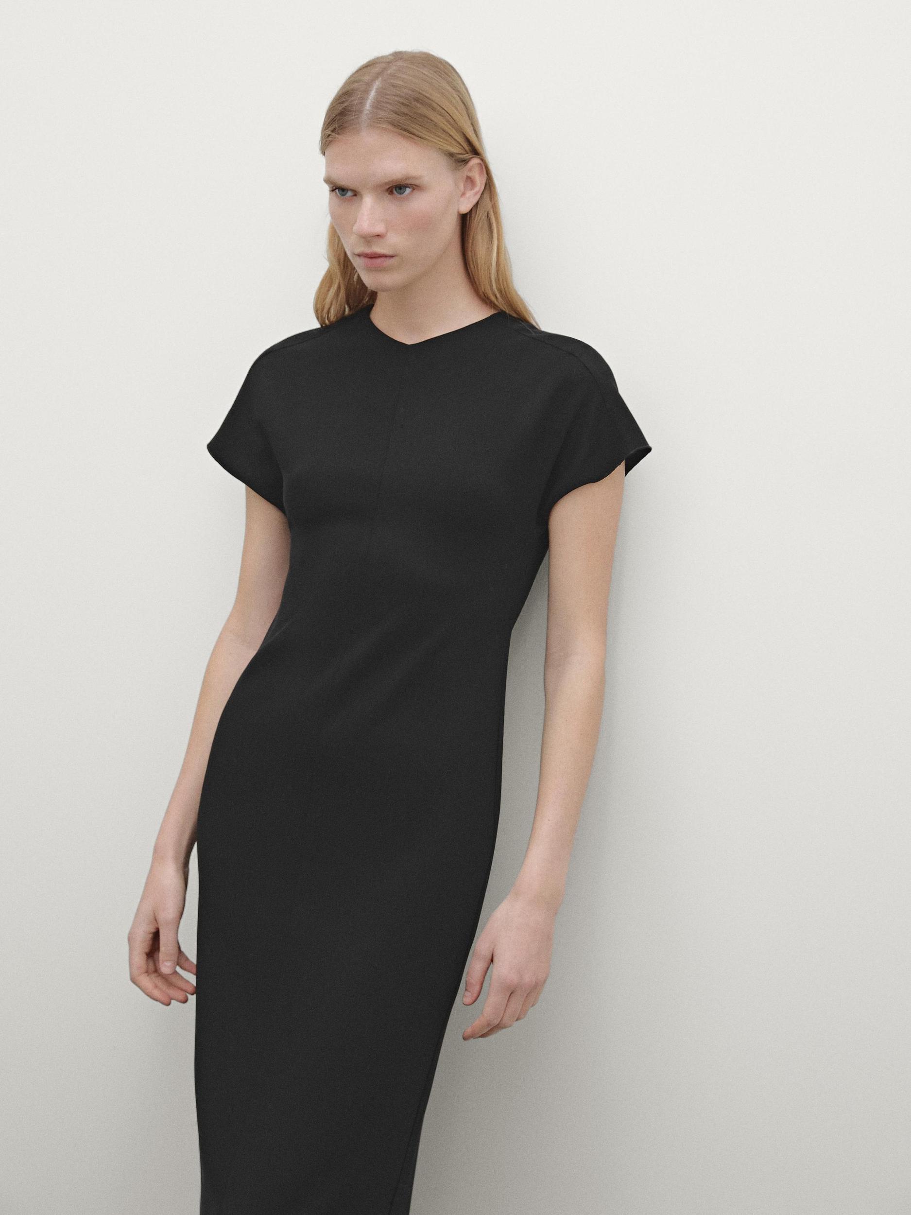 Crepe midi dress Product Image