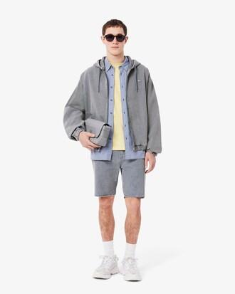 Washed Effect Denim Hooded Jacket Product Image