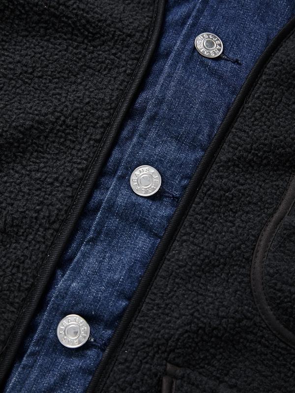 Men's Lambswool Splice Fake Two Piece Jacket Product Image