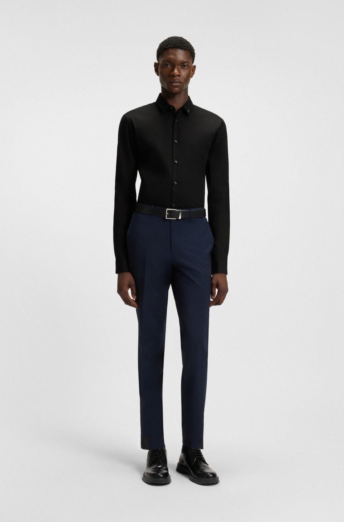 Extra-slim-fit shirt in stretch-cotton canvas Product Image