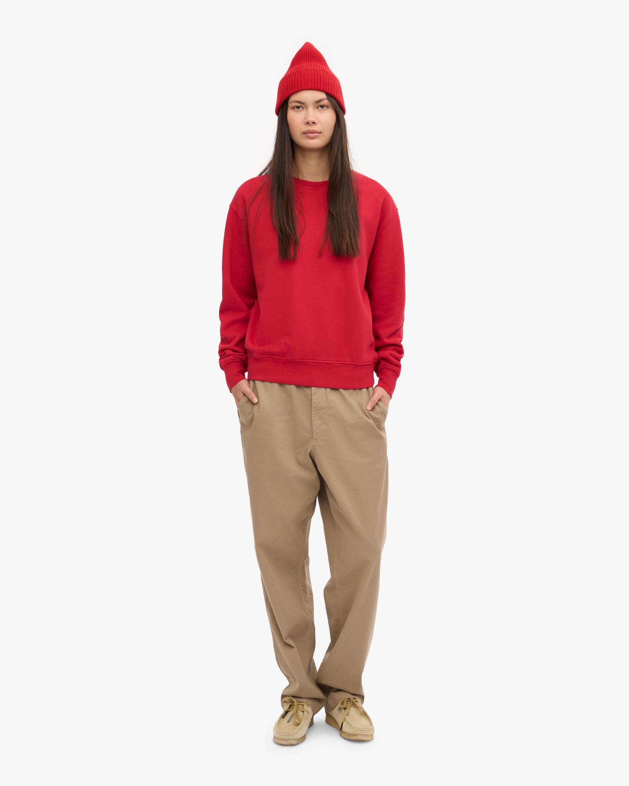 Women Classic Organic Crew - Scarlet Red Product Image