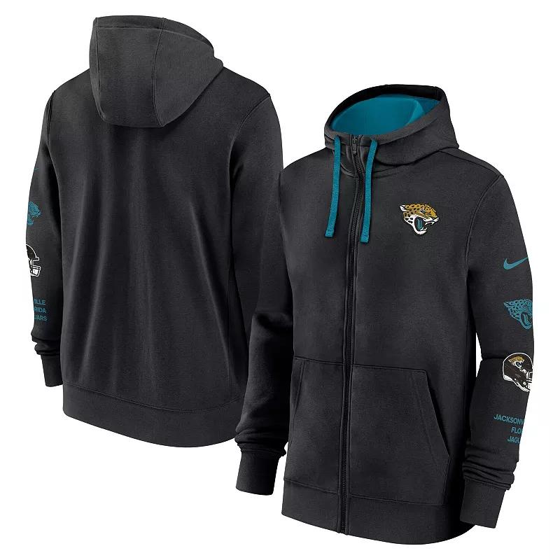 Men's Nike Black Jacksonville Jaguars Club Full-Zip Hoodie Jacket,  Product Image