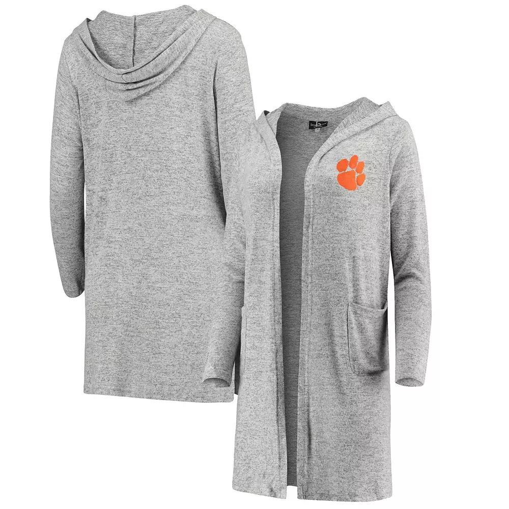 Women's Heathered Gray Clemson Tigers Cuddle Soft Duster Cardigan, Size: XS, Grey Product Image