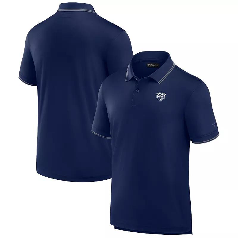 Men's Fanatics Signature Navy Chicago Bears Pique Polo Shirt,  Product Image