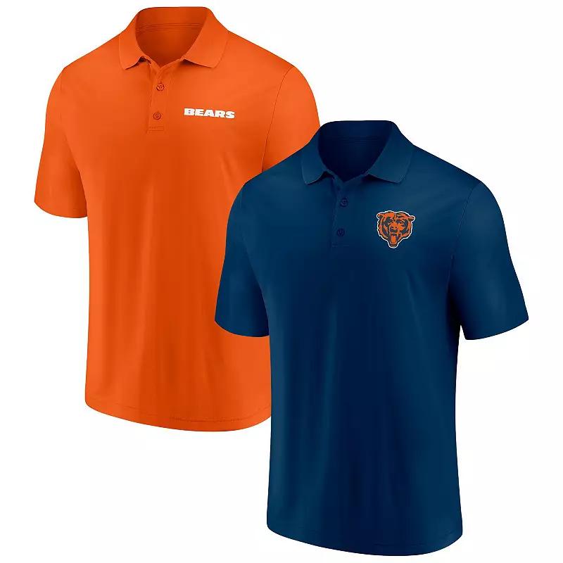 Men's Fanatics Branded Navy/Orange Chicago Bears Dueling Two-Pack Polo Set, Size: Small, Blue Product Image