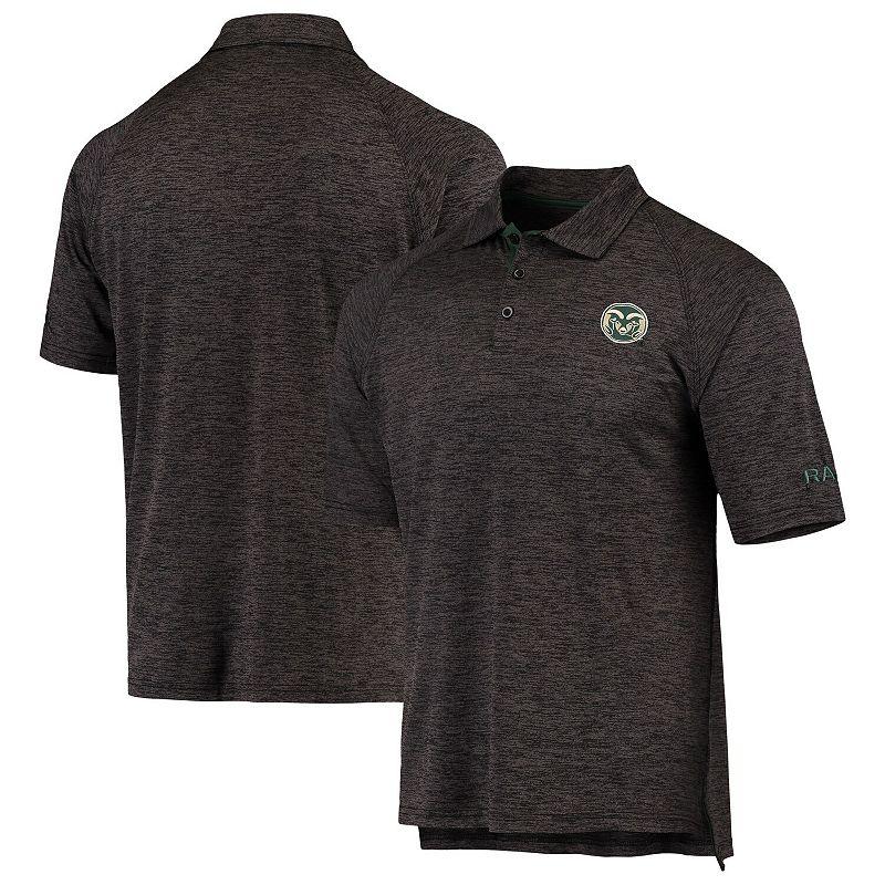 Men's Colosseum Heathered Black Colorado State Rams Logo Down Swing Polo,  Product Image
