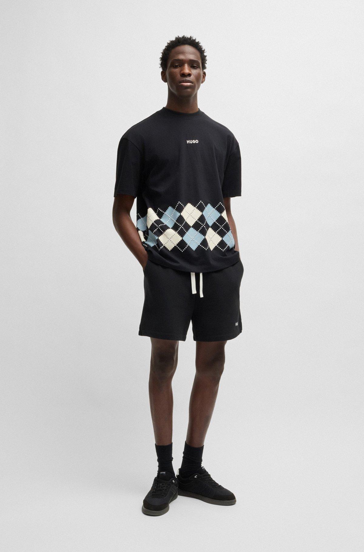 Cotton-terry shorts with contrast logo Product Image
