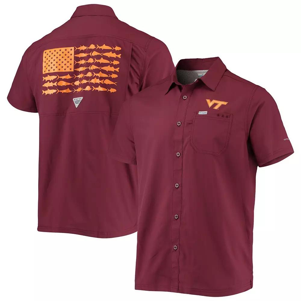 Columbia Men's Collegiate PFG Slack Tide Camp Shirt - Virginia Tech- Product Image