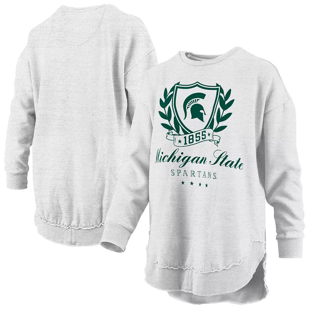Women's Pressbox Heather Gray Michigan State Spartans Field Day Melange Poncho Pullover Sweatshirt,  Product Image