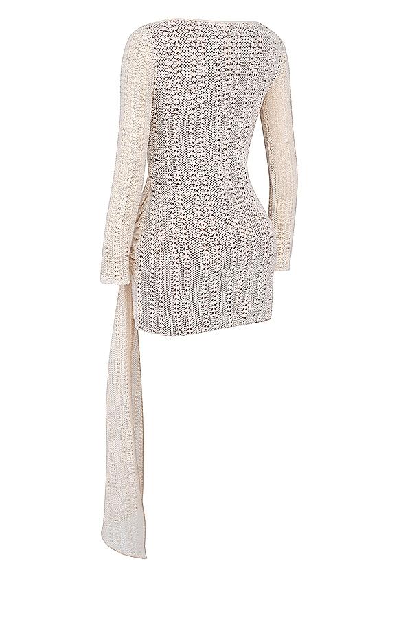 Carmelita  natural knit lace up dress Product Image