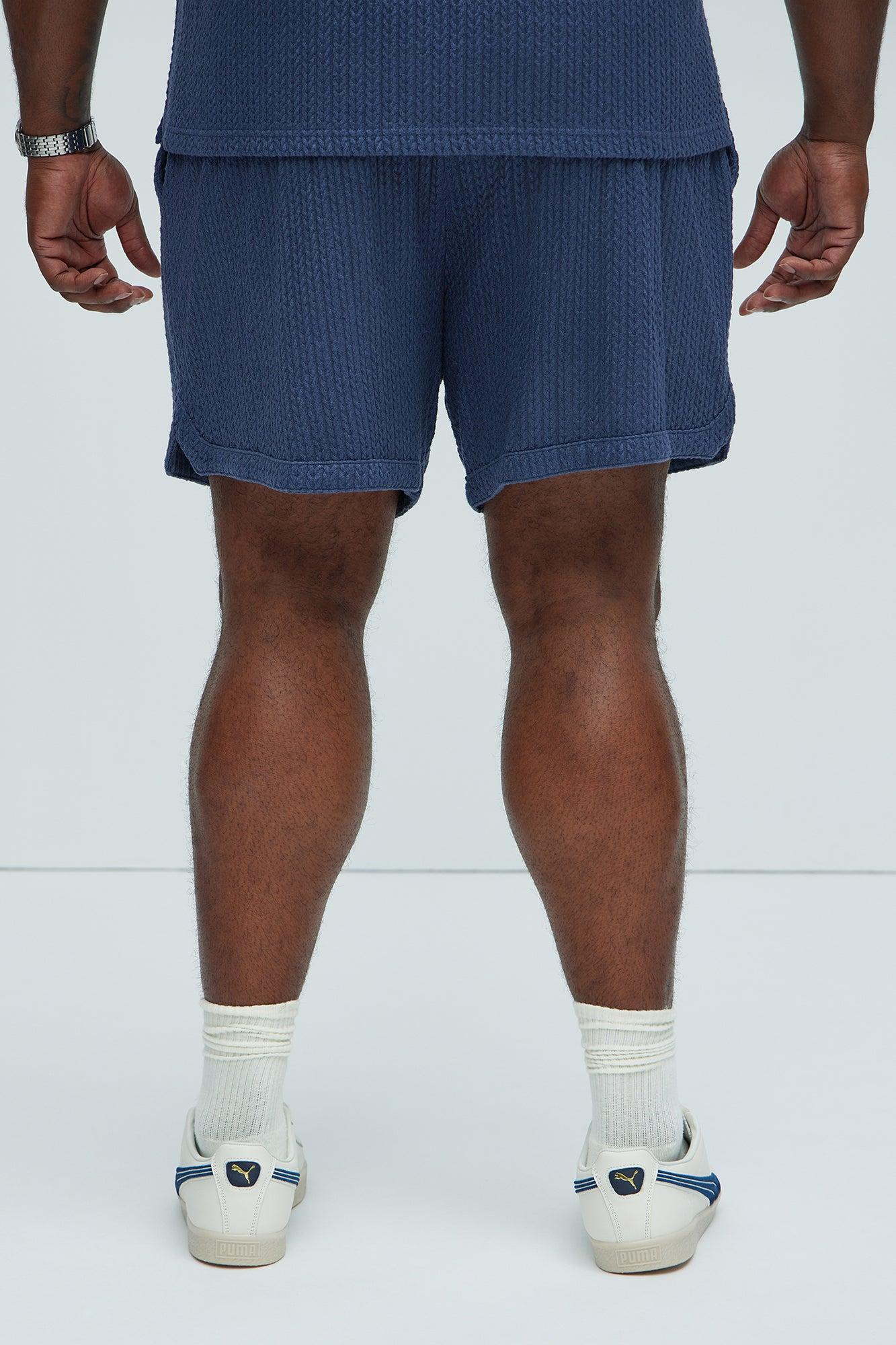 Catanina Textured Shorts - Navy Product Image