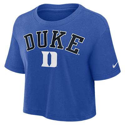 Duke Athletic Prep Arch Women's Nike Dri-FIT College Cropped T-Shirt Product Image