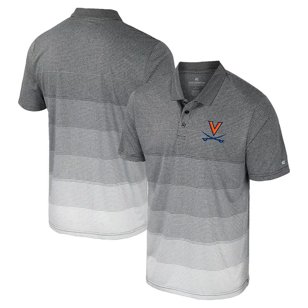 Men's Colosseum Gray Ohio State Buckeyes Striped Mesh Polo,  Product Image