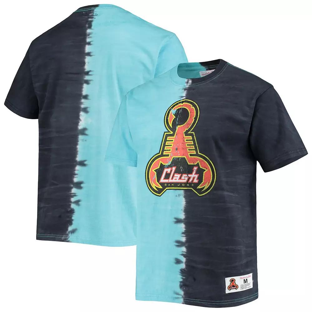 Men's Mitchell & Ness Blue San Jose Clash Vertical Tie-Dye Top, Size: XL, Sje Blue Product Image
