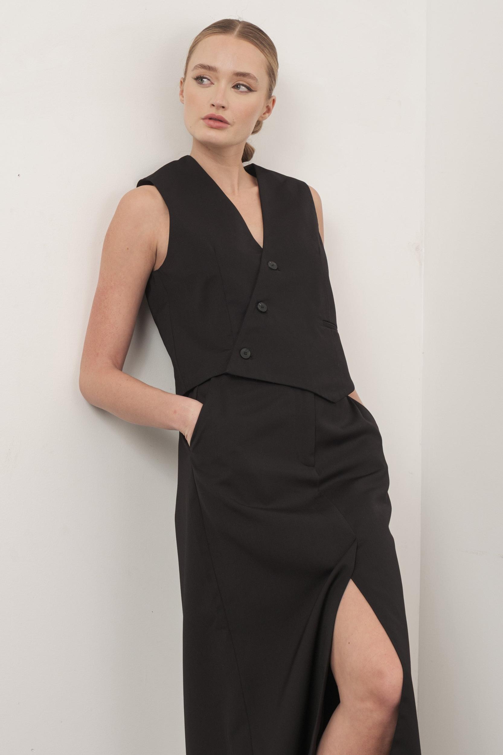 Asymmetrical Button Vest Product Image