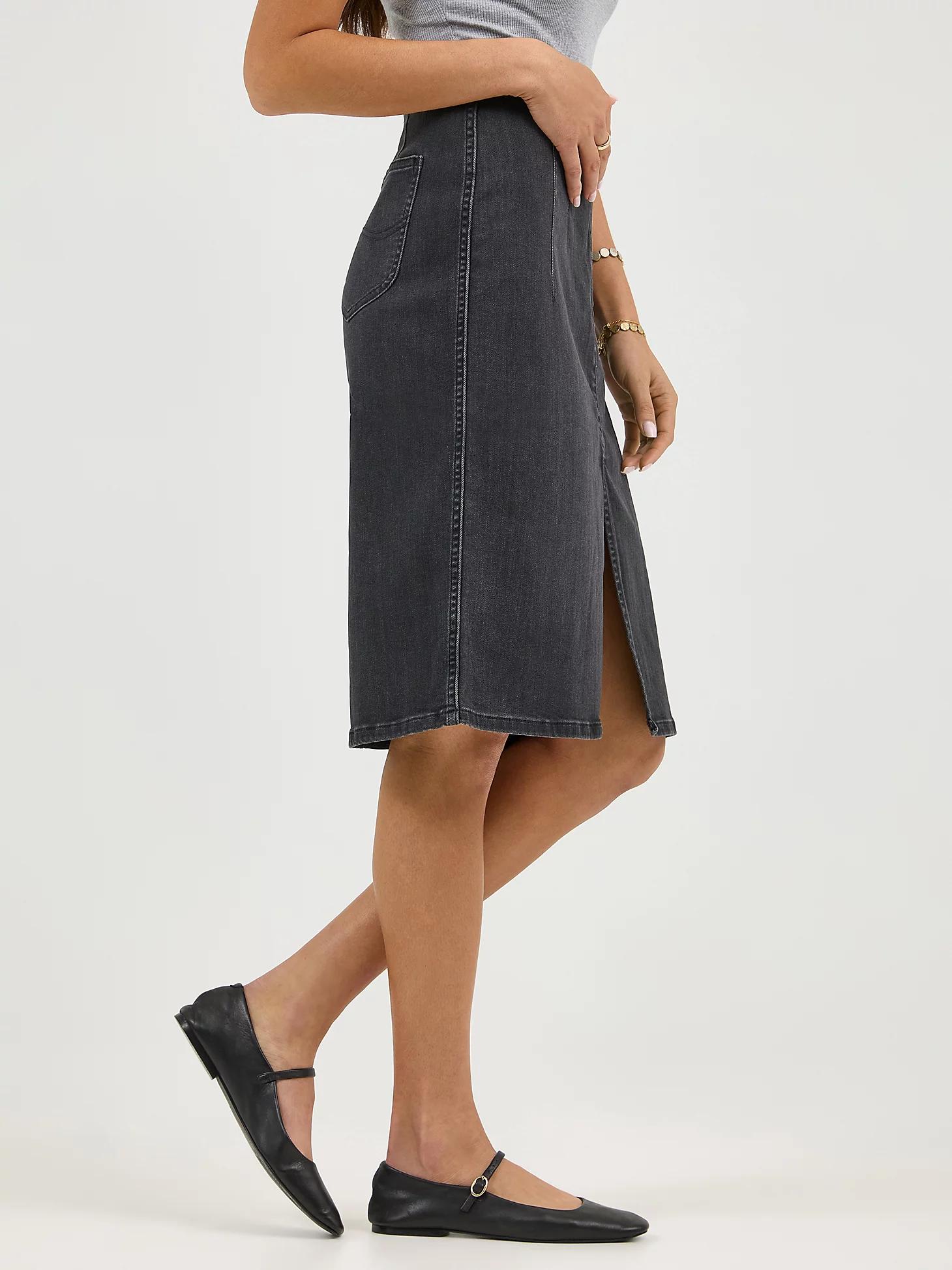 Women's High Rise Front Slit Pull On Skirt | Women's Skirts & Dresses | Lee® Product Image