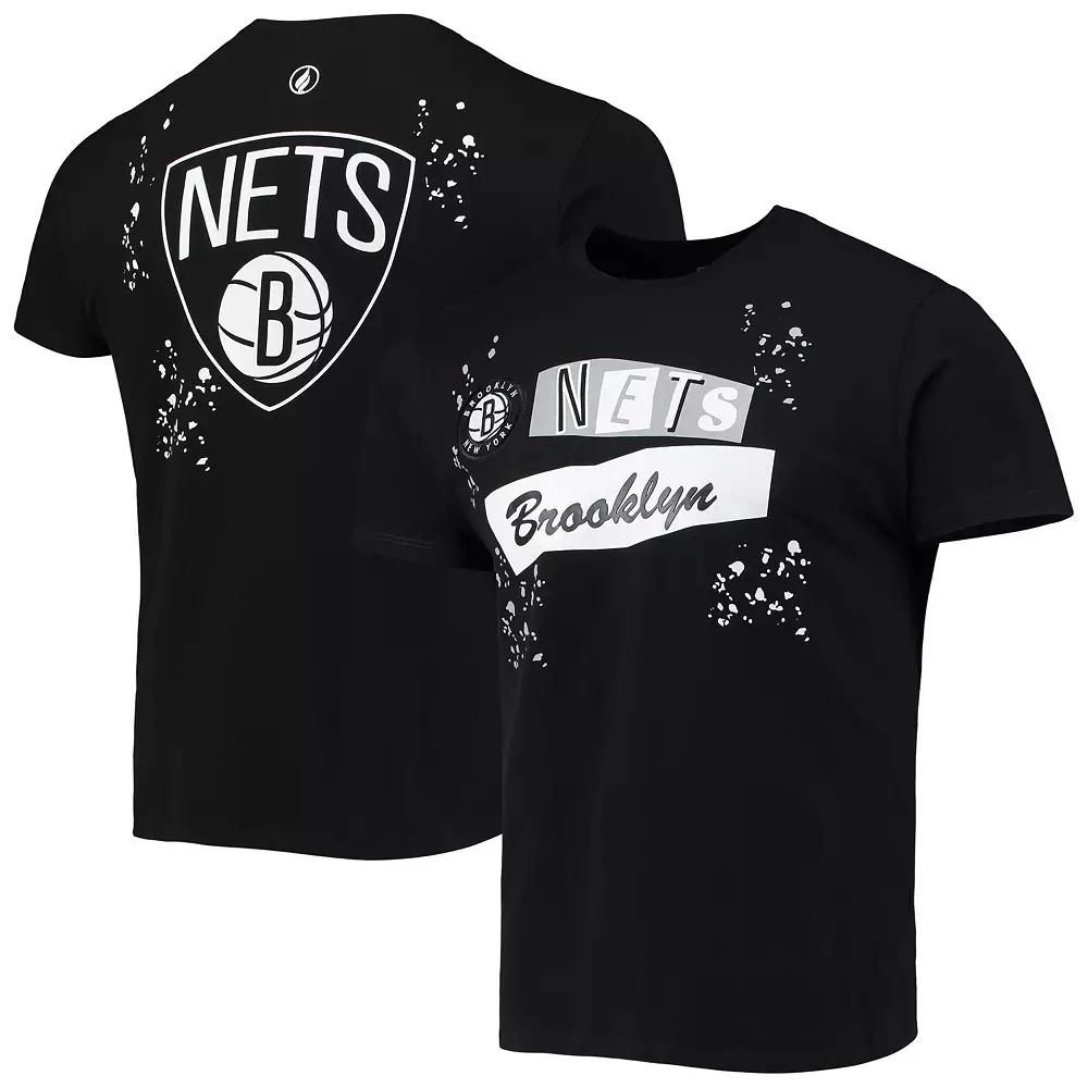 Men's FISLL Black Brooklyn Nets Confetti T-Shirt, Size: 2XL Product Image