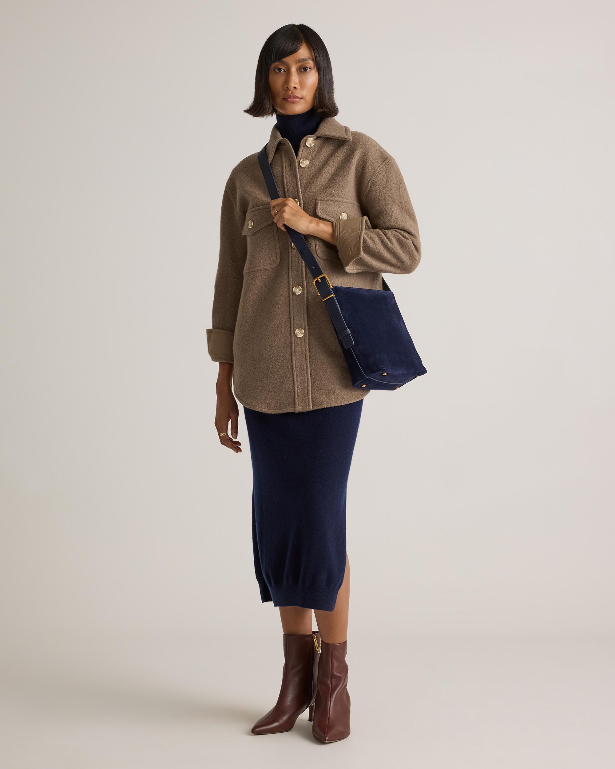 Quince | Women's Italian Suede Bucket Crossbody Suede Leather Product Image