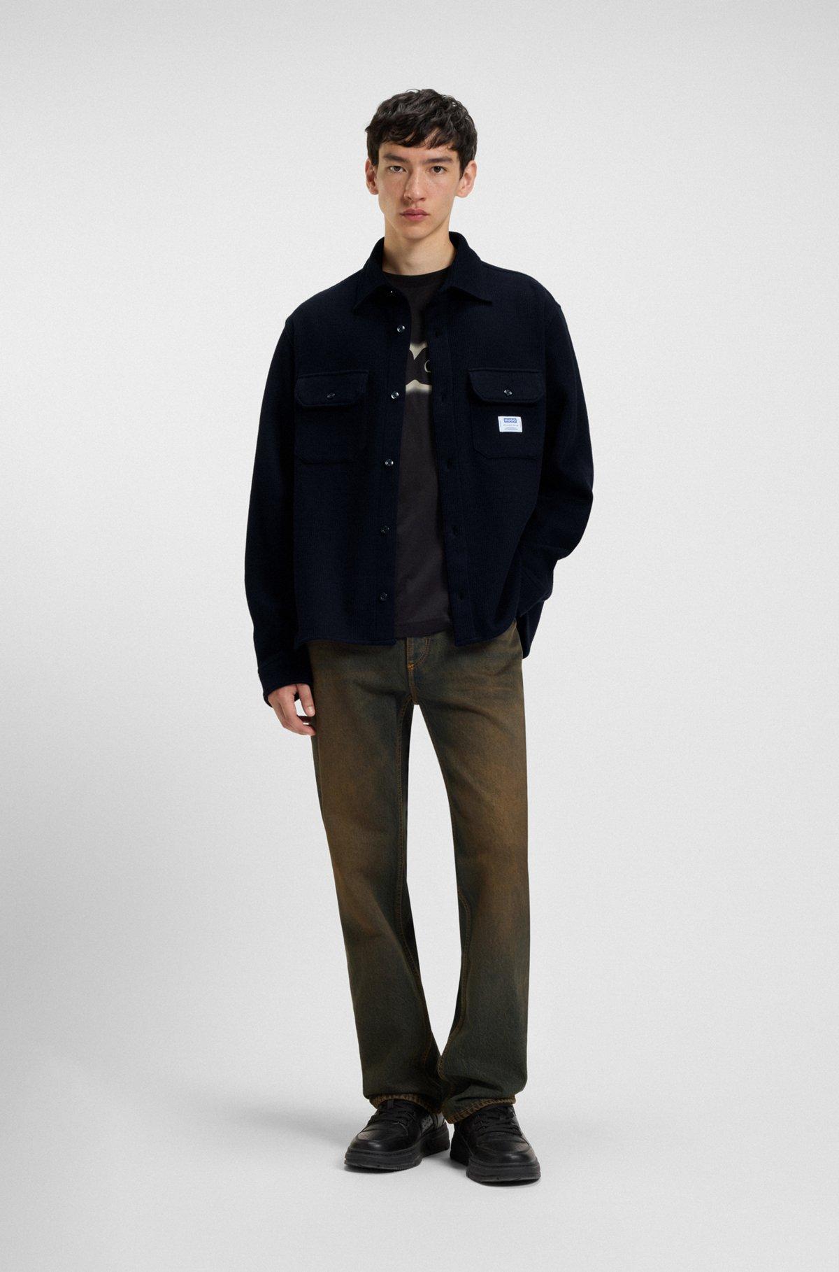 Oversize-fit shirt in structured cotton Product Image