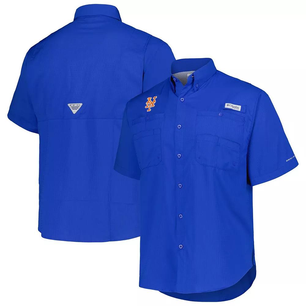 Men's Columbia Royal New York Mets Tamiami Omni-Shade Button-Down Shirt,  Product Image