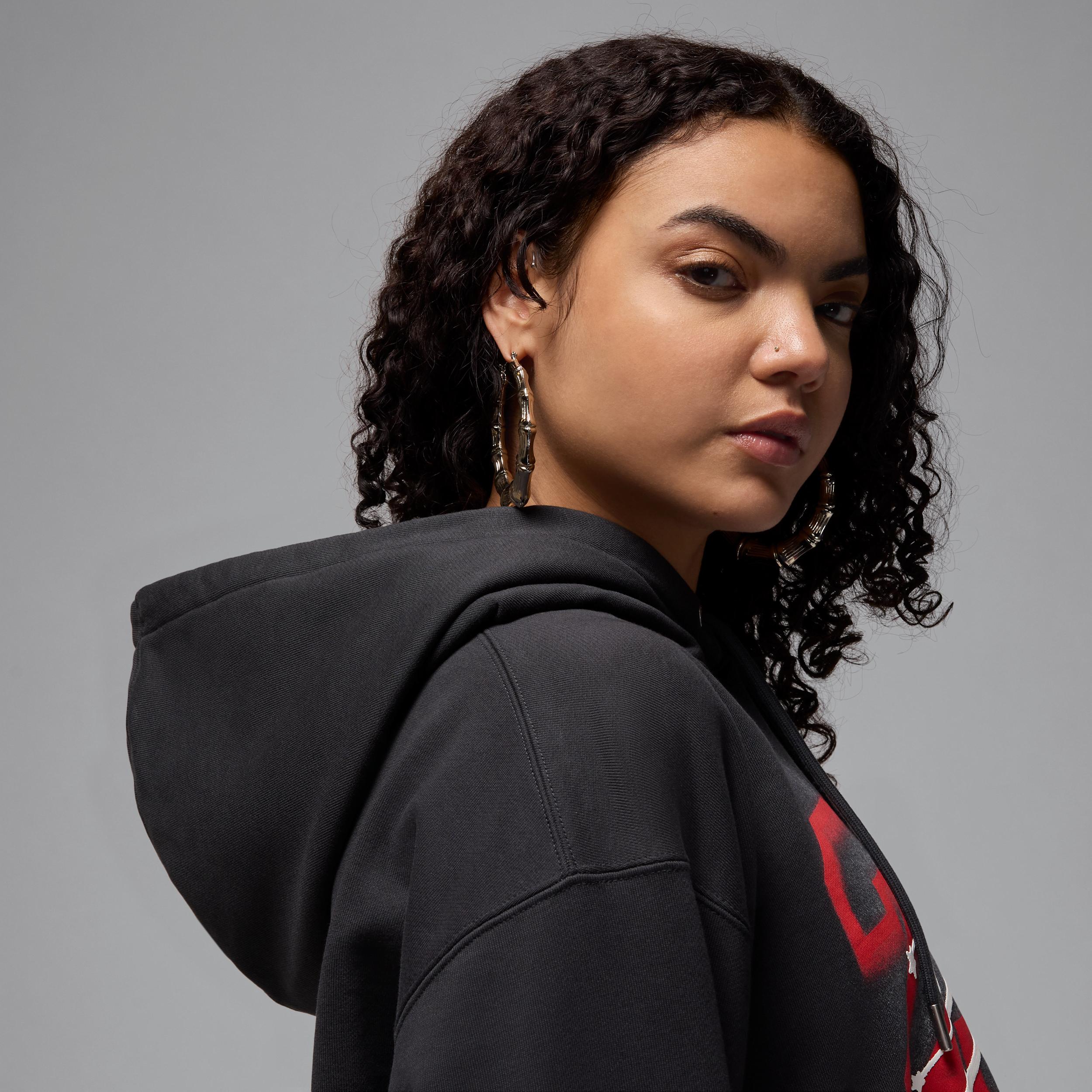 Women's Jordan Flight Fleece Cropped Satin-Lined Hoodie Product Image