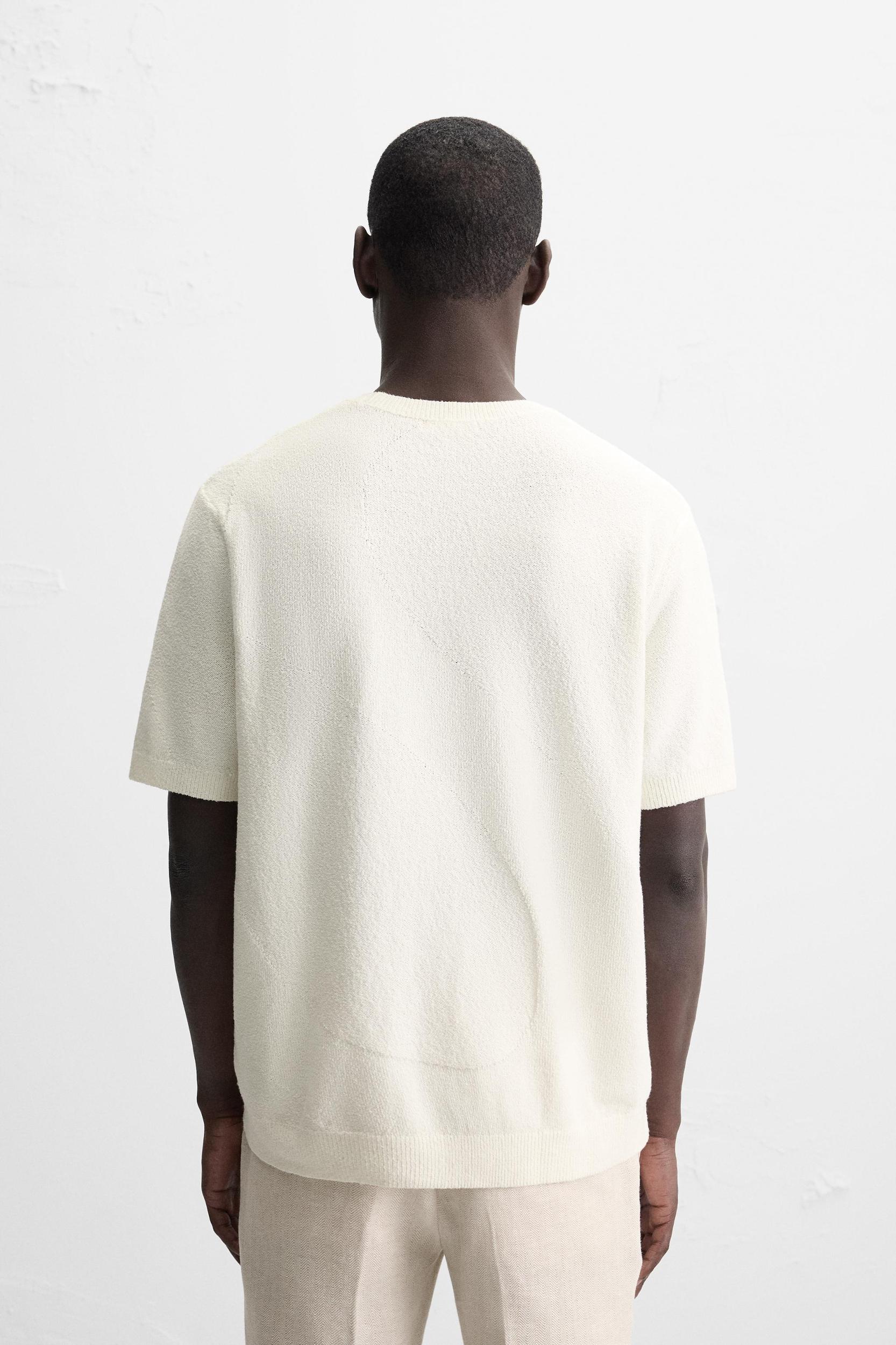 WAVE JACQUARD KNIT T-SHIRT Product Image