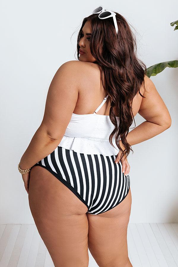 Sitting Starboard High Waist Reversible Bikini Bottoms Curves Product Image