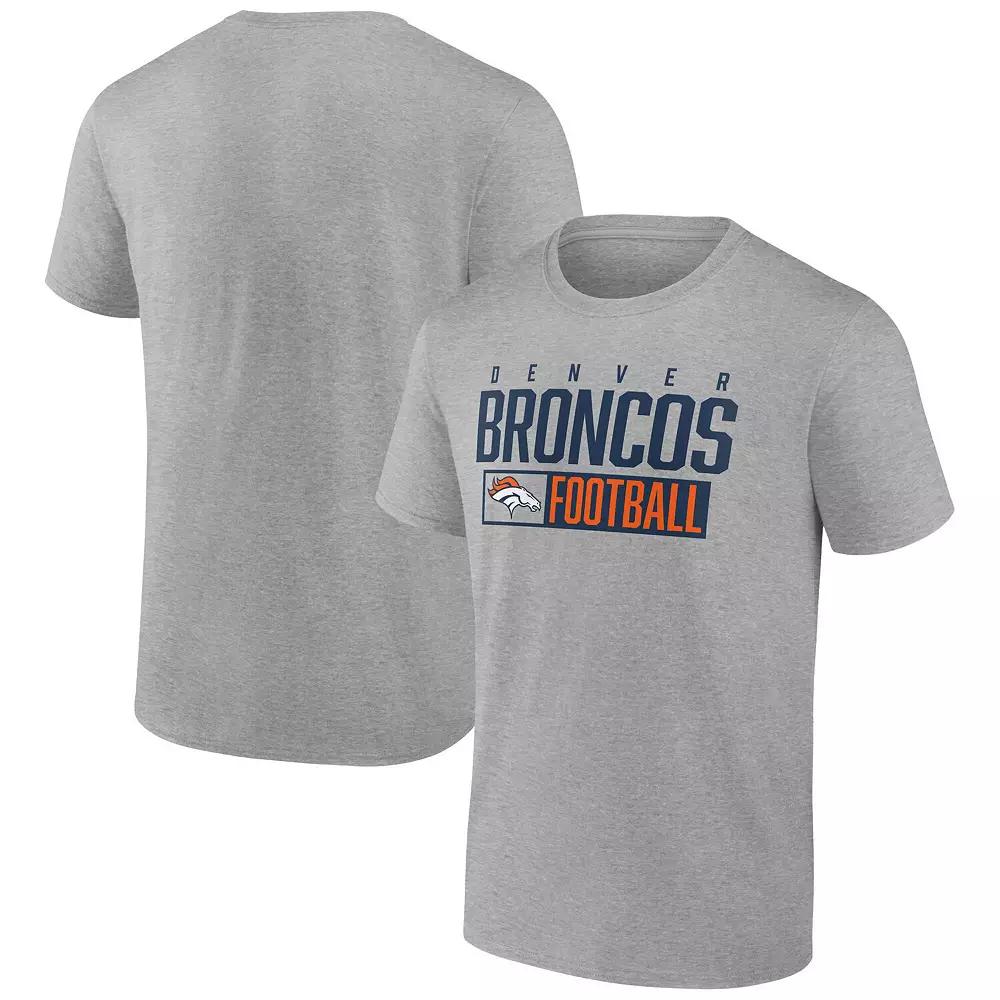 Men's Fanatics Heather Gray Denver Broncos Box Pop T-Shirt, Size: Medium, Grey Product Image