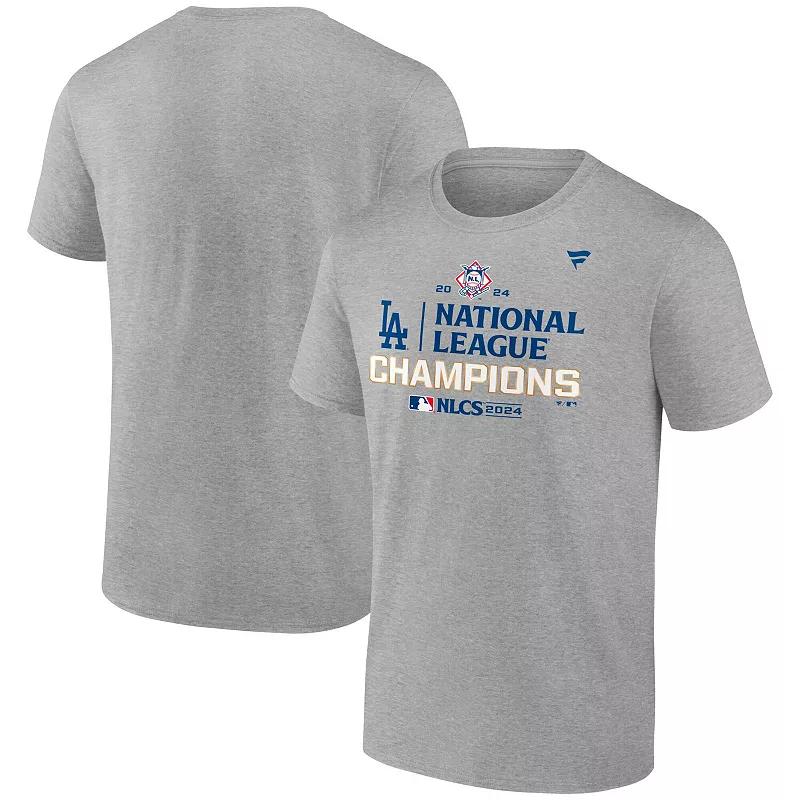 Men's Fanatics Heather Gray Los Angeles Dodgers 2024 National League Champions Locker Room Big & Tall T-Shirt, Size: 3XLT, Grey Product Image