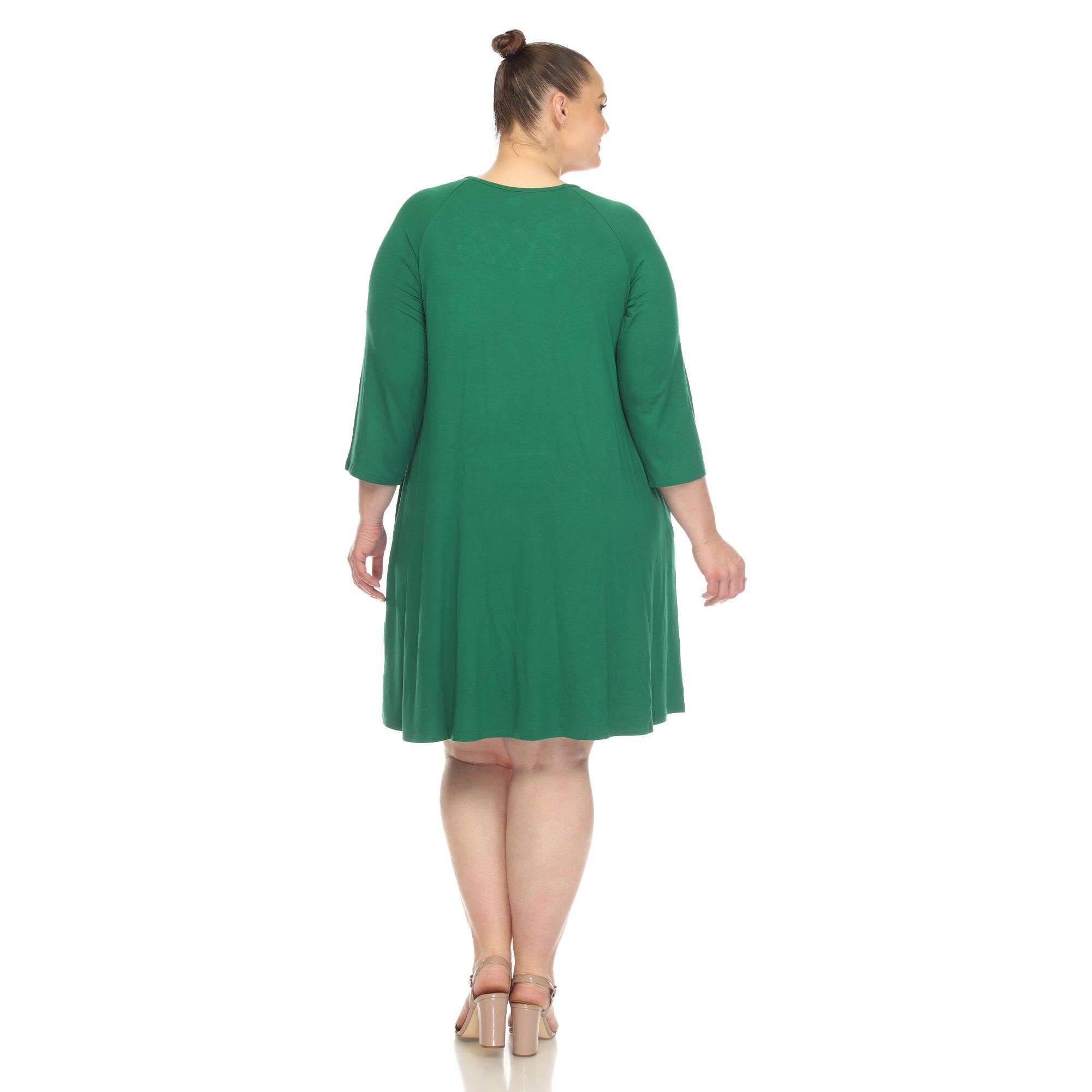 Criss Cross Neckline Swing Midi Dress - Plus Product Image