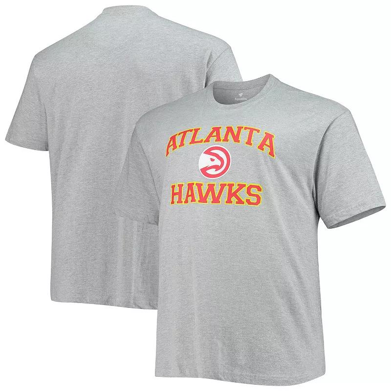 Men's Heathered Gray Atlanta Hawks Big & Tall Heart & Soul T-Shirt, Size: XLT, Grey Product Image
