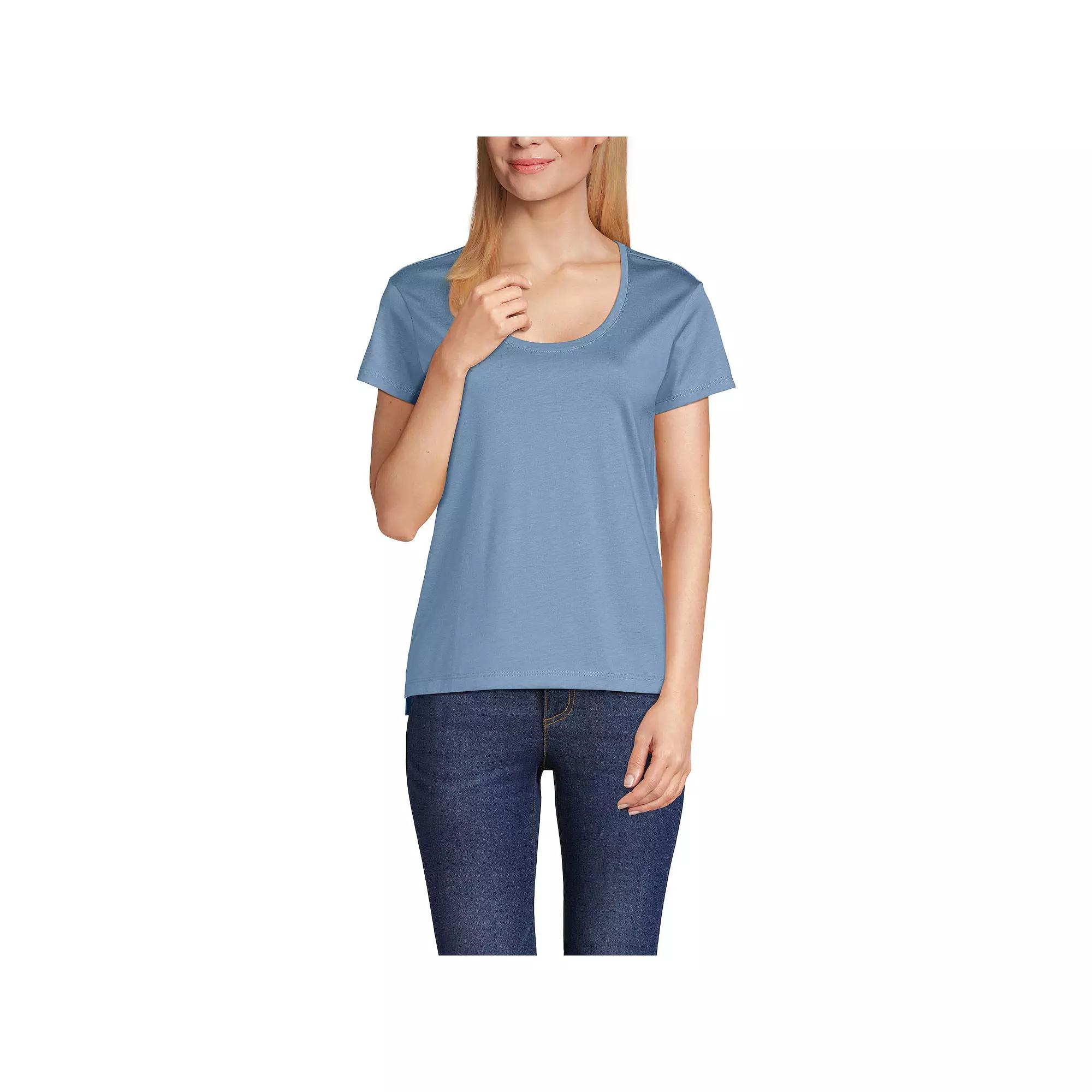 Women's Lands' End Short Sleeve Scoop Neck T-Shirt,  Product Image