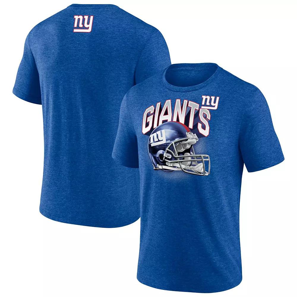 Men's Fanatics Heather Royal New York Giants Tri-Blend Helmet End Around T-Shirt,  Product Image
