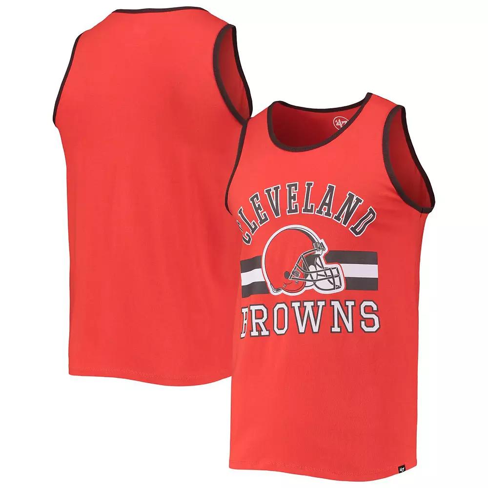Men's '47 Orange Cleveland Browns Edge Super Rival Tank Top,  Product Image