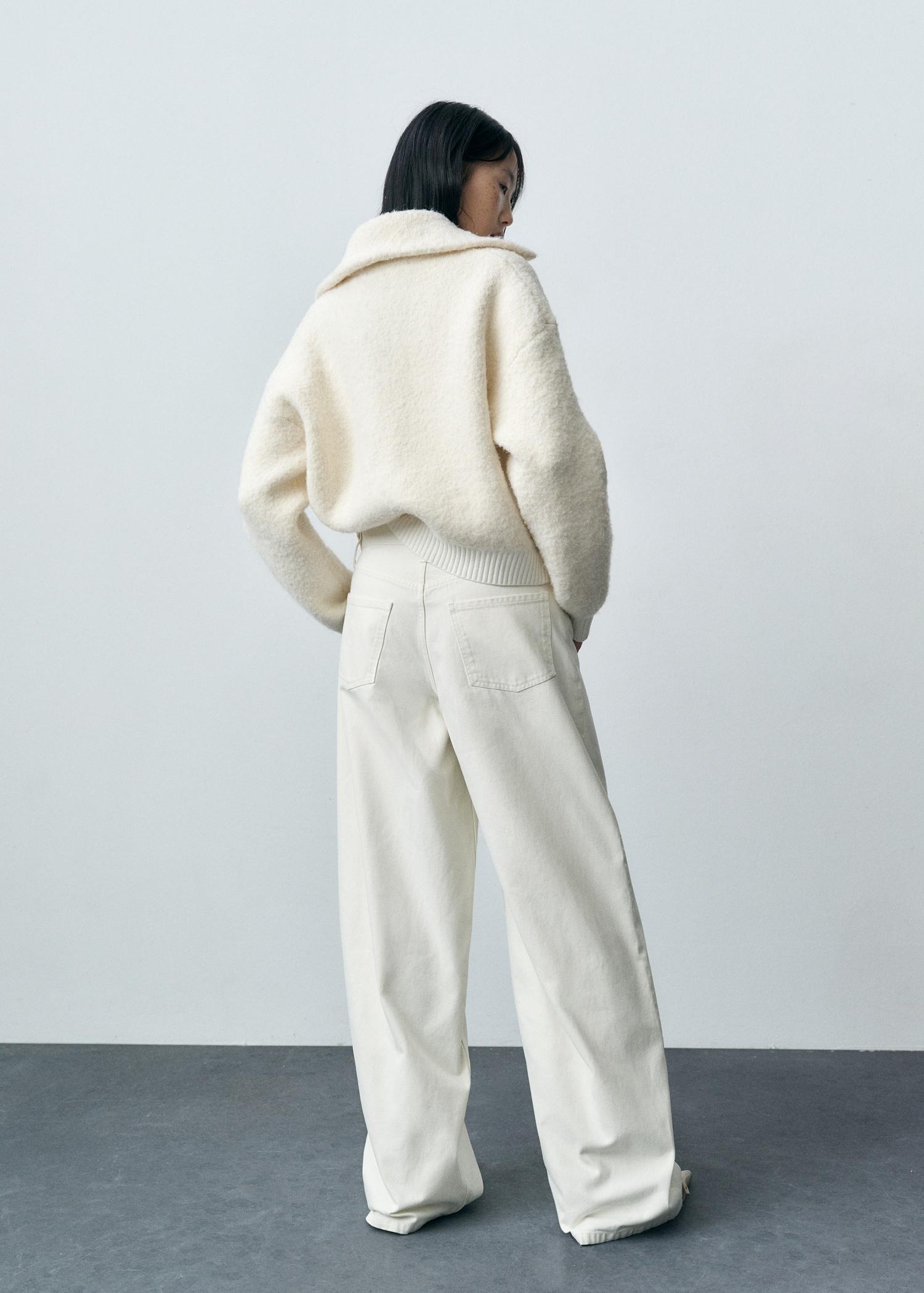 Wide-leg jeans with zipper - Women | MANGO USA Product Image