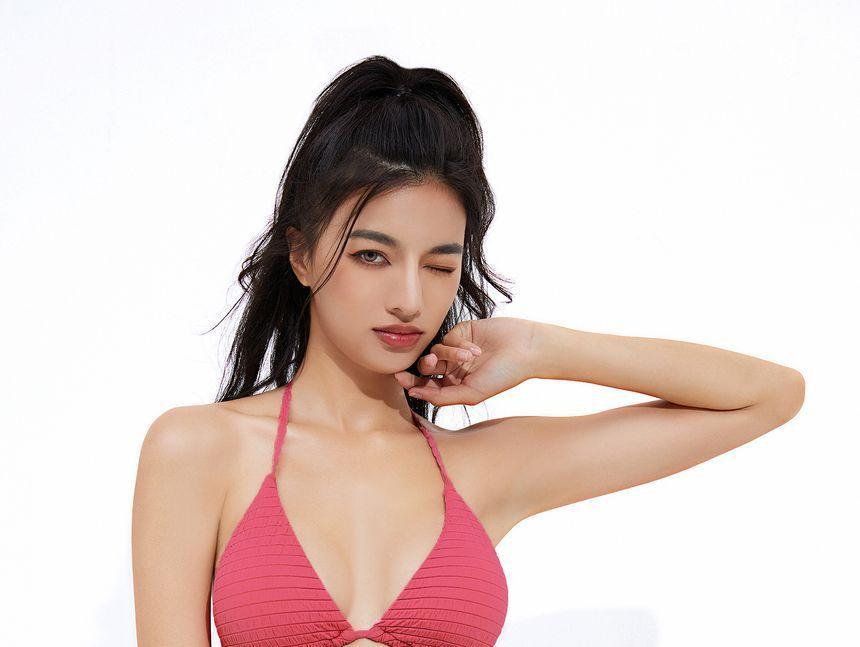 Shirred Halter Lace-Up Bikini Set Product Image