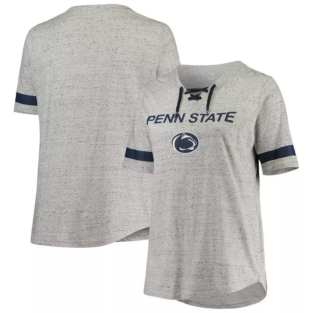 Women's Heathered Gray/Navy Penn State Nittany Lions Plus  Product Image