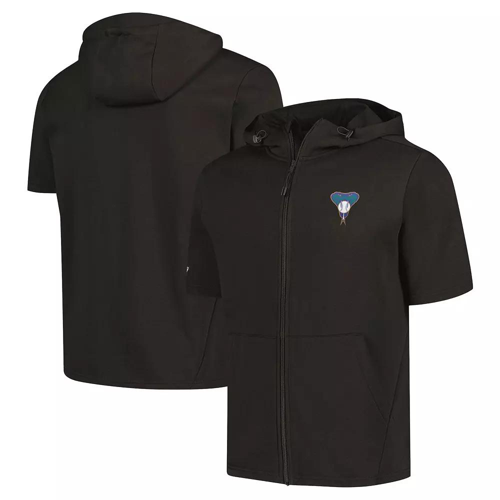Men's Levelwear Black Arizona Diamondbacks Recruit Short Sleeve Full-Zip Hoodie,  Product Image
