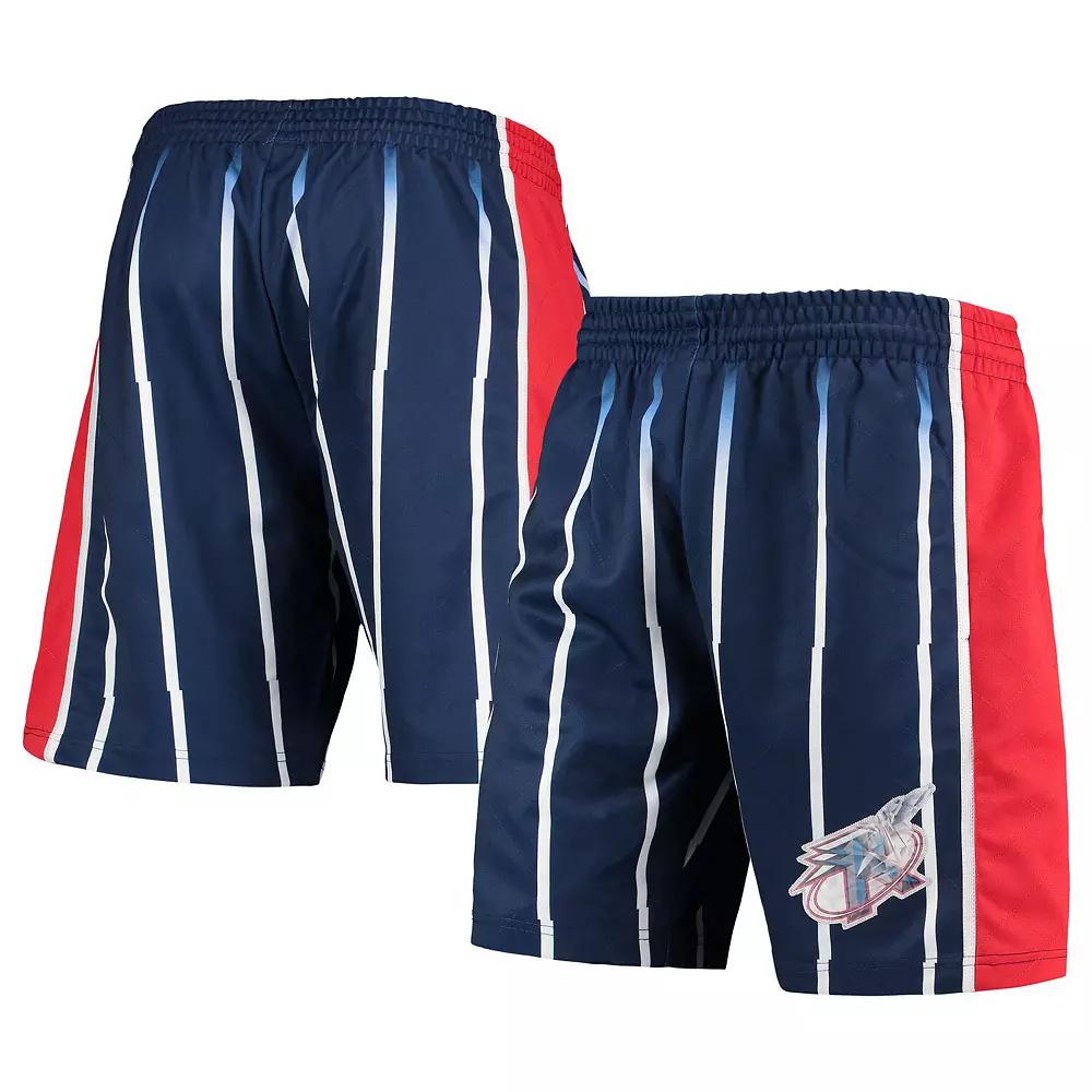 Men's Mitchell & Ness Blue Houston Rockets 1996 Hardwood Classics 75th Anniversary Swingman Shorts,  Product Image