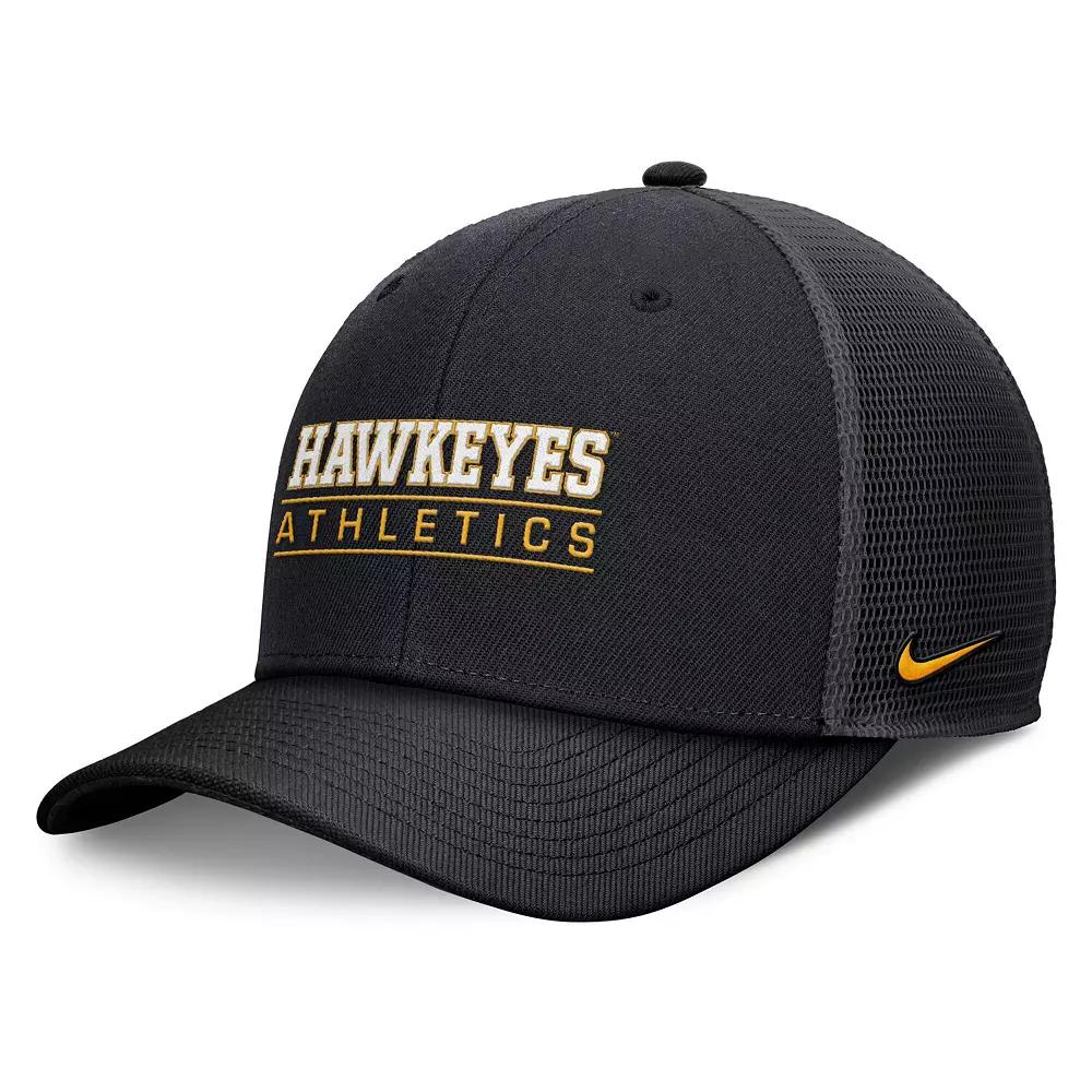 Men's Nike Black Iowa Hawkeyes Rise Adjustable Hat Product Image