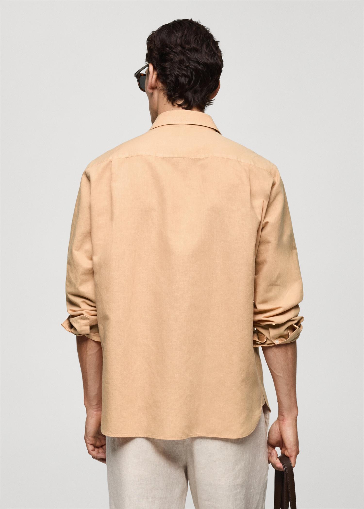 Classic-fit linen-blend shirt - Men | MANGO USA Product Image