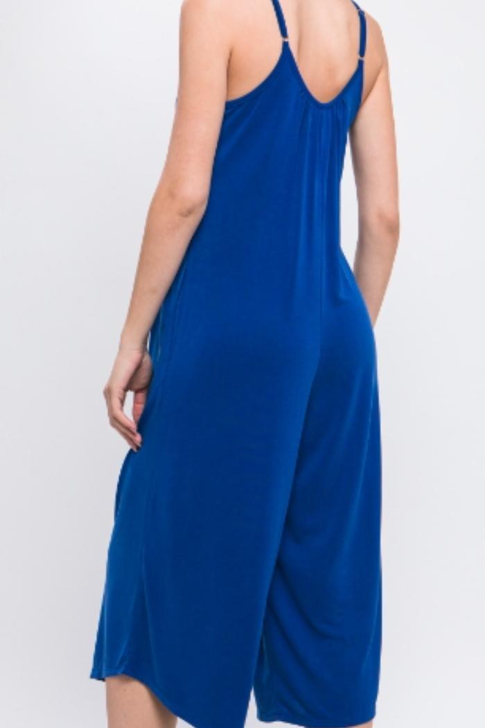 Palazzo Jumpsuit in Royal Blue Midi Length Product Image