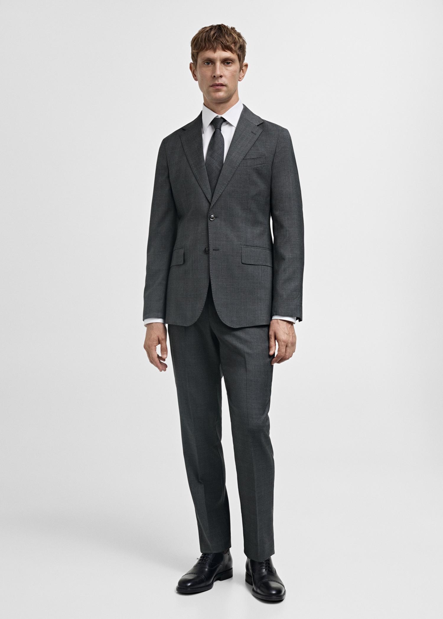 Venecia 100% virgin wool Prince of Wales check suit pants - Men | MANGO USA Product Image