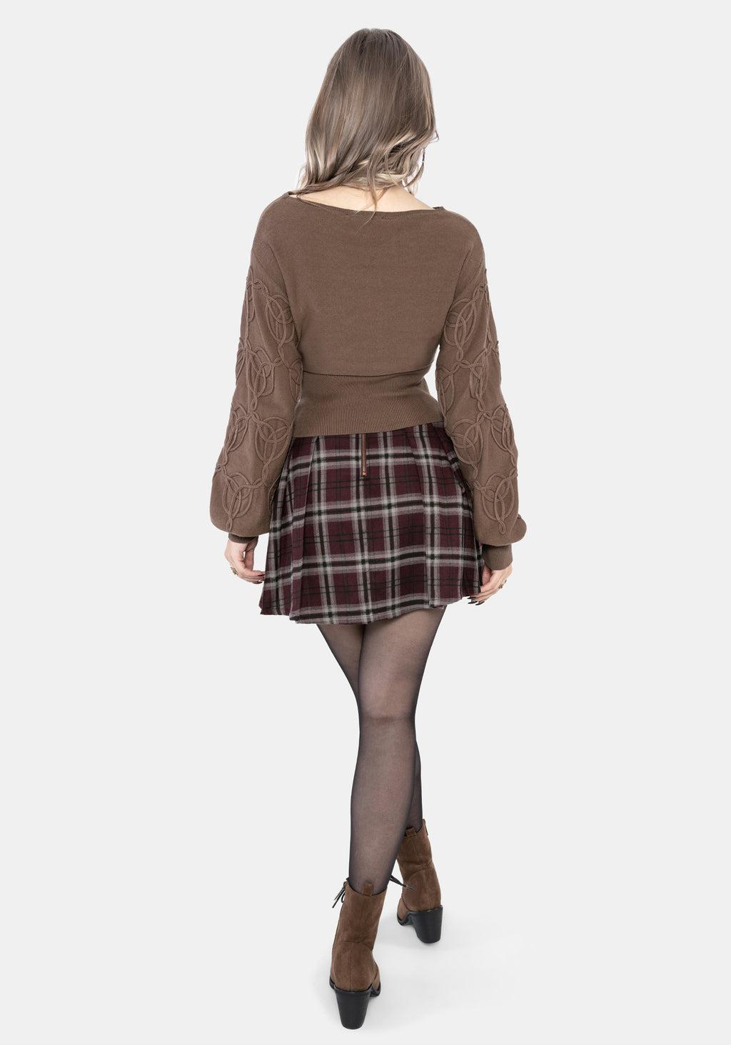 Covet Cotton-Blend Witches Knot Cable Knit Sweater Product Image
