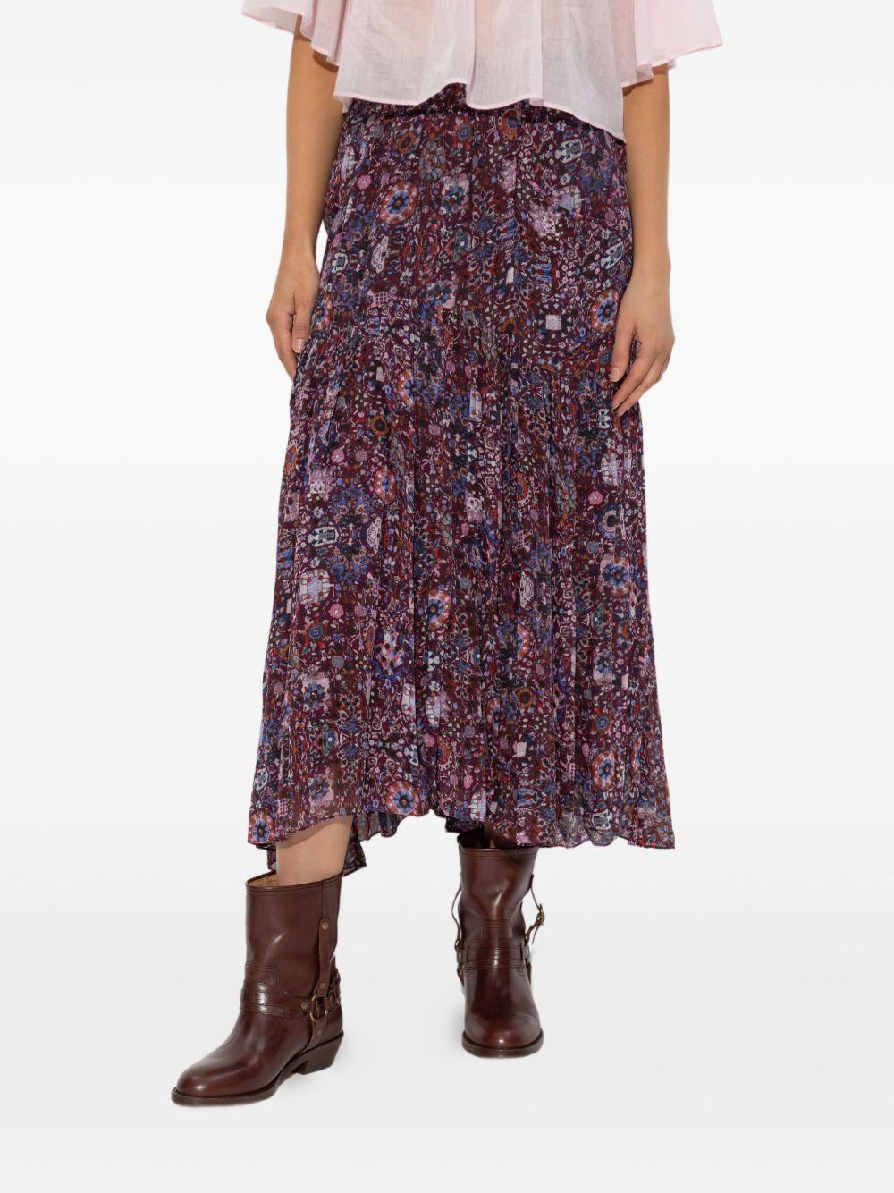 pleated floral print skirt Product Image