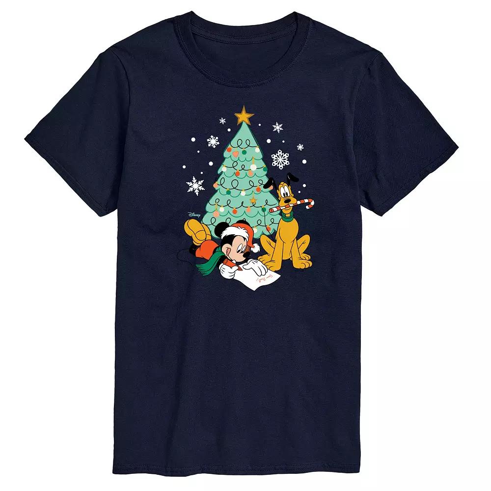 Disney's Mickey Mouse & Pluto Big & Tall Christmas Tree Graphic Tee, Men's,  Product Image