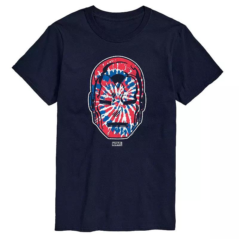 Men's Marvel Iron Man Tie Dye Red, White & Blue Tee,  Product Image