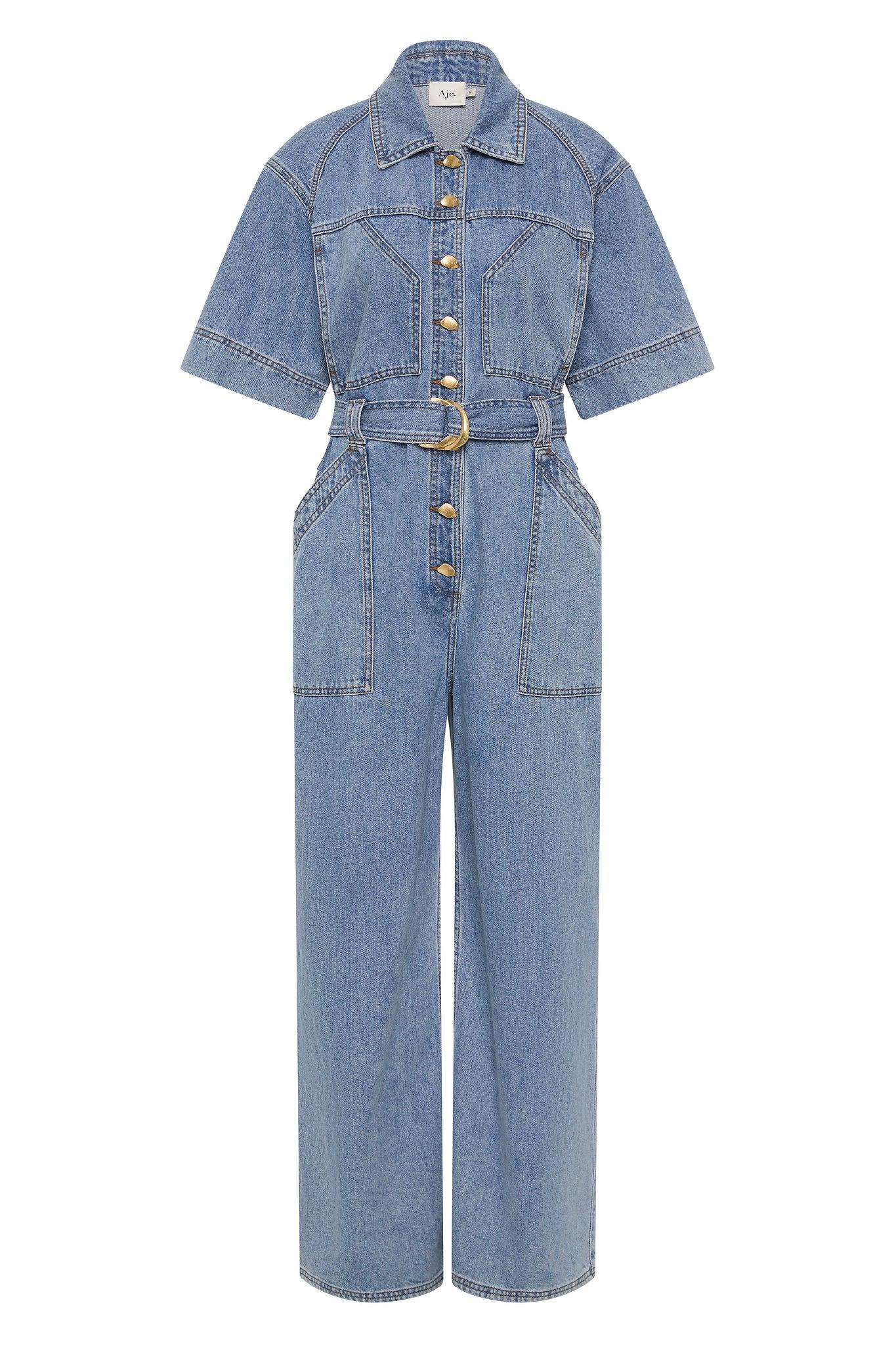 Lane Denim Jumpsuit-COASTAL WASH / 6 Product Image
