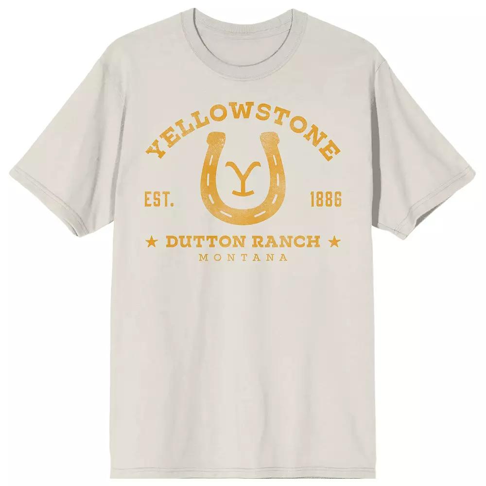 Men's Yellowstone Horseshoe Logo Short Sleeve Graphic T-Shirt, Size: XXL, Off White Product Image