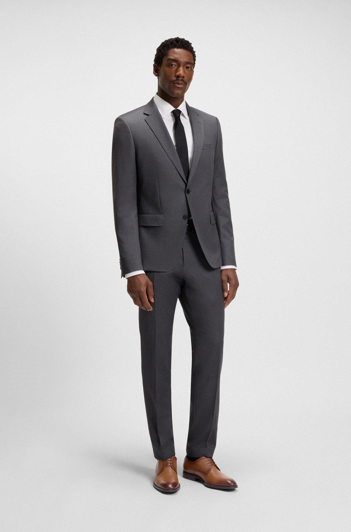 BOSS - Italian-made Derby shoes in leather with ornamental stitching - Brown Product Image